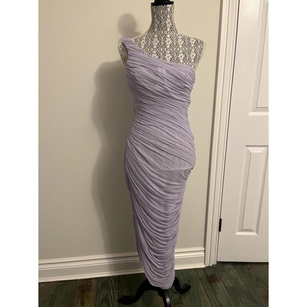 Aritzia mesh gathered dress size 8 lilac